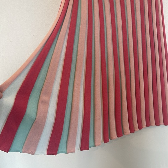 NWT New York & Co Long/Maxi Length Skirt Pink / Green Stripe Pattern Size M - Picture 2 of 12